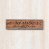 Élégant Nom Plaque Grain de bois Panneau de porte (Devant)