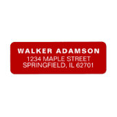 Élégant nom rouge étiquettes d'adresse de retour (Devant)
