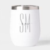 Élégant Nom simple de monogramme Personnalisé (Arrière)