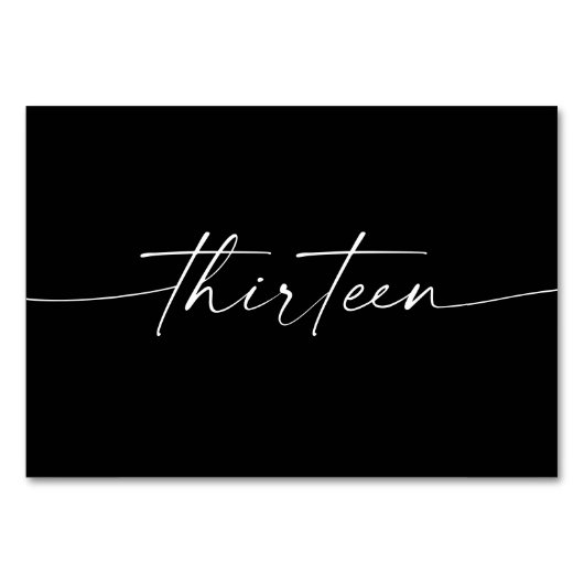 Élégant nombre minimal de cartes de table de scrip (Devant)