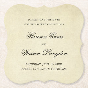  Elegant Non Photo Wedding Save the Date Kartonnen Onderzetters