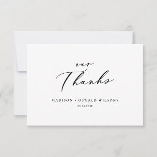 Élégant Nos Merci Script Mariage minimaliste