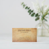 Elegant Nostalgisch oud papier look premium dik Visitekaartje (Staand voorkant)