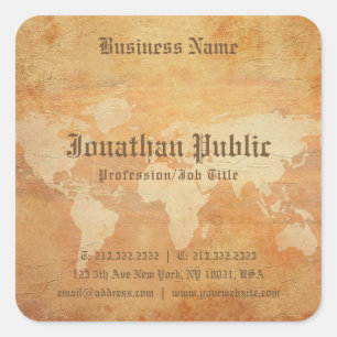 Elegant nostalgisch oud papier look professioneel vierkante sticker
