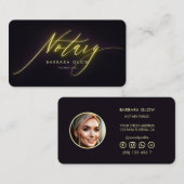 Elegant Notarisch Overstromend Neon Gold Visitekaartje (Voorkant / Achterkant)
