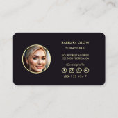 Elegant Notarisch Overstromend Neon Gold Visitekaartje (Achterkant)