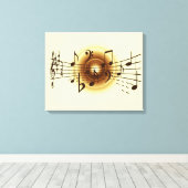 Élégant Notes musicales Toile murale (Insitu (Plancher de Bois))