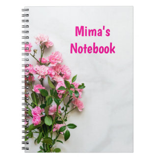 Elegant notitieboek met roze gepersonaliseerde voo