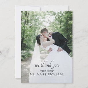 Elégant Nous Merci Mariage Couple Photo personnali