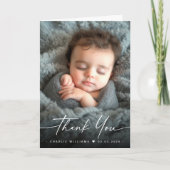 Elégant nouveau bébé photo faire-part merci (Devant)