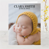 Élégant nouveau faire-part bébé (Fleur jaune)