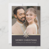 Élégant Nouveau marié Première carte de Noël (Devant)