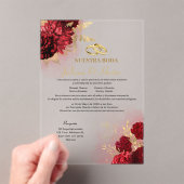 Elegant Nuestra Boda Red Floral Wedding Invitation (In situ (ordinateur de poche))