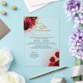 Elegant Nuestra Boda Red Floral Wedding Invitation (Insitu (Mariage))
