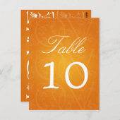 Élégant Numéro de table Amour Flourish Orange (Devant / Derrière)