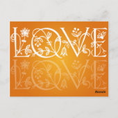 Élégant Numéro de table Amour Flourish Orange (Dos)