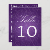 Élégant Numéro de table Amour Flourish Purple (Devant / Derrière)