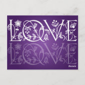 Élégant Numéro de table Amour Flourish Purple (Dos)