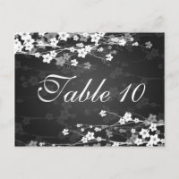 Élégant numéro de table Cerise Blossom Noir
