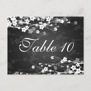 Élégant numéro de table Cerise Blossom Noir
