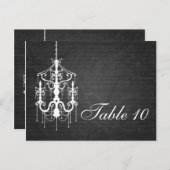 Élégant numéro de table Chandelier noir (Devant / Derrière)