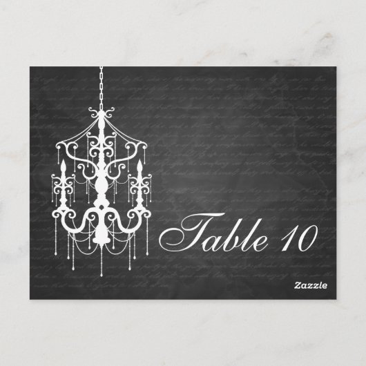 Élégant numéro de table Chandelier noir (Dos)