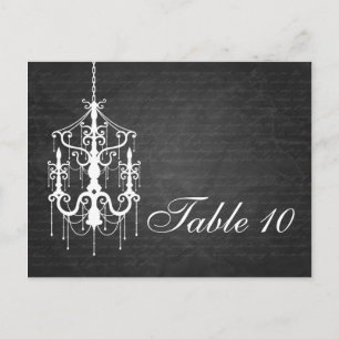 Élégant numéro de table Chandelier noir