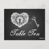 Élégant Numéro De Table Clé De Mon Coeur Noir (Dos)