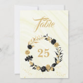 Élégant numéro de table de couronne or et noir (Dos)