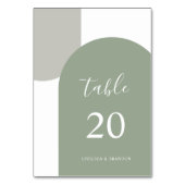 Élégant numéro de table de mariage bohème en vert (Par défaut)