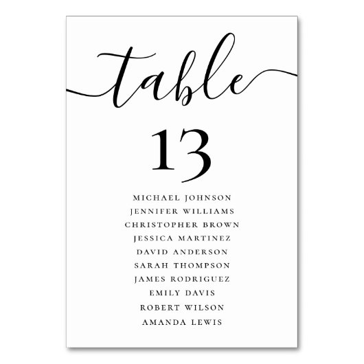 Élégant Numéro De Table De Mariage Et Tableau De S (Dos)