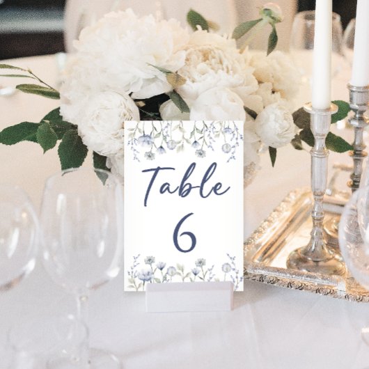 Élégant numéro de table de mariage fleur sauvage b