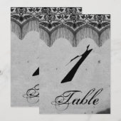 Élégant numéro de table de mariage gothique en den (Devant / Derrière)