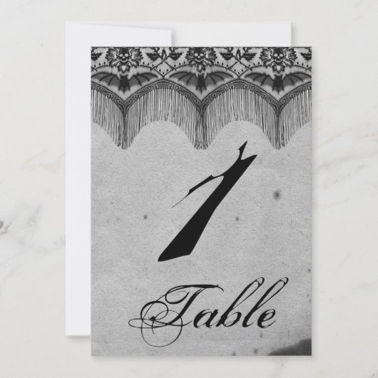 Élégant numéro de table de mariage gothique en den (Devant)