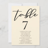 Élégant numéro de table de Mariage ivoire avec car (Dos)