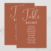 Élégant Numéro de Table de Plan de Siège en Terrac (Devant / Derrière)