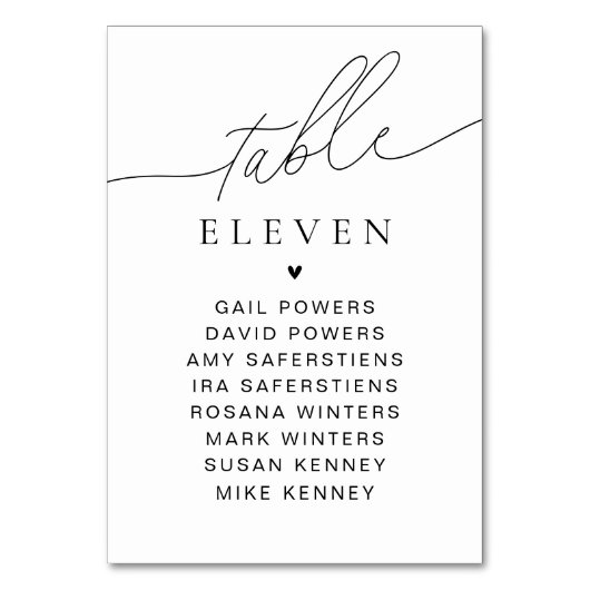 Élégant numéro de table de script Nom d'invité sig (Par défaut)