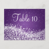 Élégant numéro de table Étincelant vague violet (Devant)