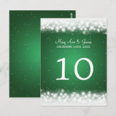 Élégant numéro de table Étincelle magique verte (Devant / Derrière)