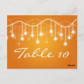 Élégant numéro de table Étoiles chatoyantes Orange (Dos)