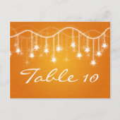 Élégant numéro de table Étoiles chatoyantes Orange (Devant)