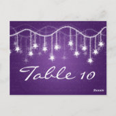 Élégant numéro de table Étoiles chatoyantes pourpr (Dos)
