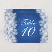 Élégant Numéro de table Fête Étincelante Bleu (Devant / Derrière)