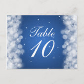 Élégant Numéro de table Fête Étincelante Bleu (Devant)