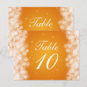 Élégant Numéro de table Fête Étincelle Orange (Devant / Derrière)