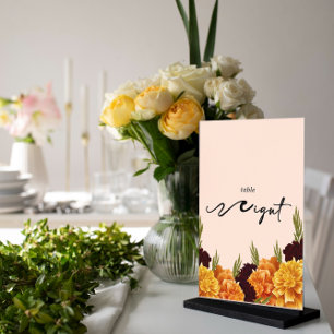 Élégant numéro de table floral en acrylique "MARIG