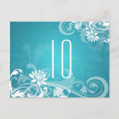 Élégant numéro de table Floral Fils Bleu (Devant)