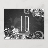 Élégant numéro de table Floral Fils Noir (Dos)