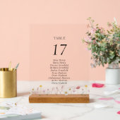 Élégant numéro de table florale Symbole acrylique (Mariage)