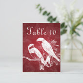 Élégant numéro de table Inséparables Rouge (Debout devant)